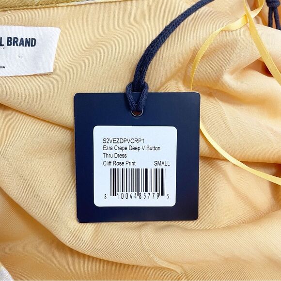 NWT The Normal Brand Ezra Crepe Deep V Button Thru Dress Yellow Size Small NEW - Picture 13 of 16